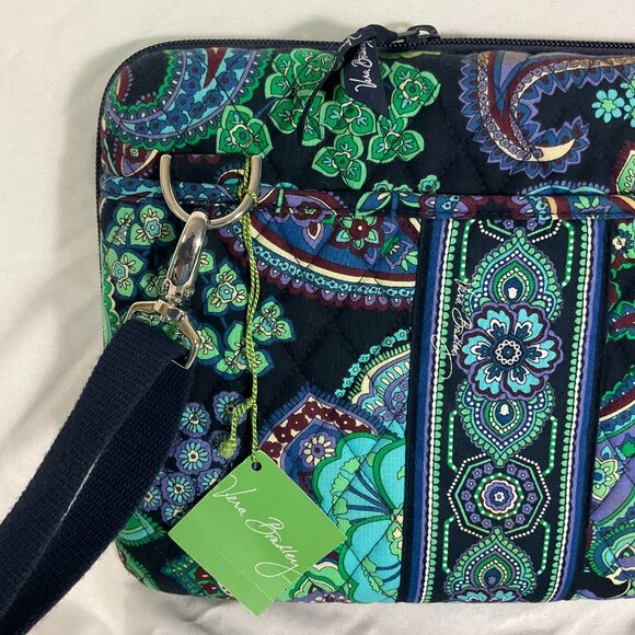 Vera Bradley Mini Laptop Hard Case with Shoulder Strap Blue Rhapsody New - Picture 2 of 8